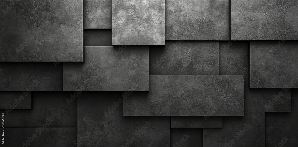 Poster a textured dark gray wall composed of various rectangular panels.