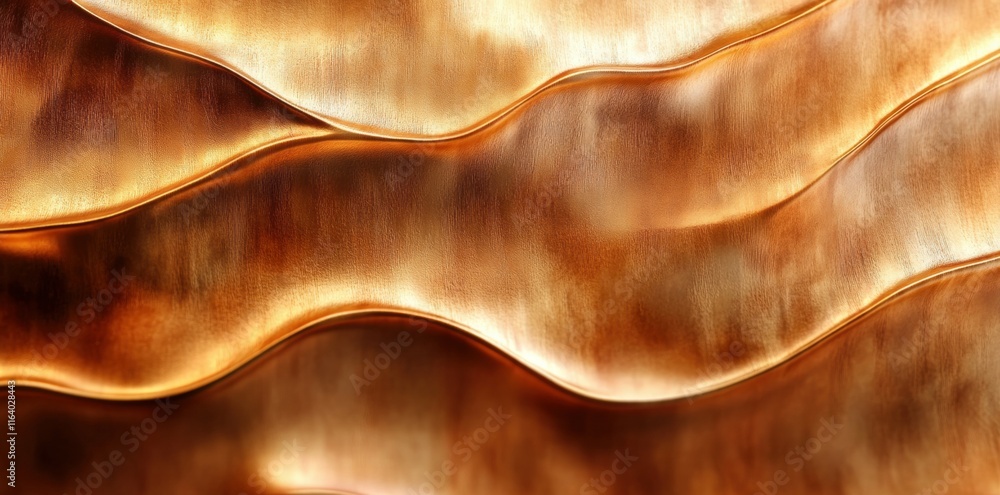 Poster Abstract waves of warm metallic tones create a fluid, dynamic visual texture.