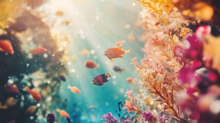 Vibrant Fish Swimming Through Aquatic Plants