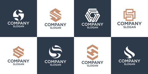 abstract s letter monogram logo vector design collection	