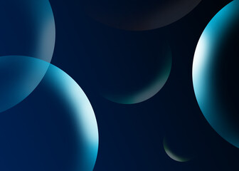 Abstract blue background with many circles