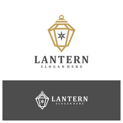 Lantern star logo vector illustration. Star lantern logo design concept template