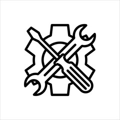 Maintenance icon. Service tool symbol, setting sign, vector illustration isolated on white background.