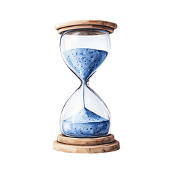 Clear Glass Hourglass Filled with Light Blue Sand
