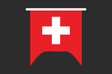 Switzerland flag, The flag of Switzerland, Flag of Switzerland national country symbol illustration Vector, Rectangle Switzerland flag illustration, Flat vector illustration
