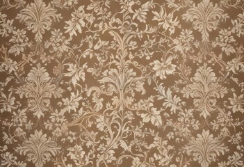 Classic damask pattern featuring intertwined vines and leaves in muted earth tones ,  texture,  leaf