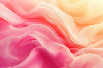 Obraz premium A flowing fabric in soft pink and orange hues, creating a serene and artistic atmosphere.