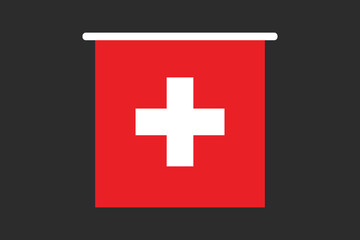 Switzerland flag, The flag of Switzerland, Flag of Switzerland national country symbol illustration Vector, Rectangle Switzerland flag illustration, Flat vector illustration
