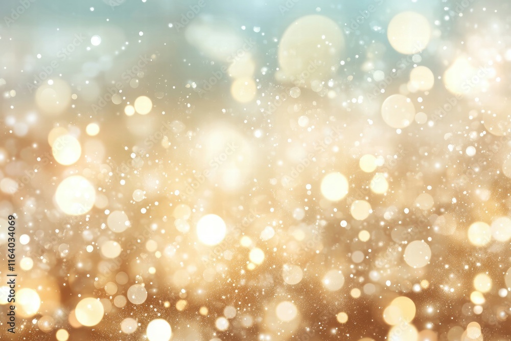Poster A blurred background filled with shimmering bokeh lights in warm tones.