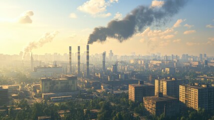 "Toxic Horizon: Emissions Over the Forest"