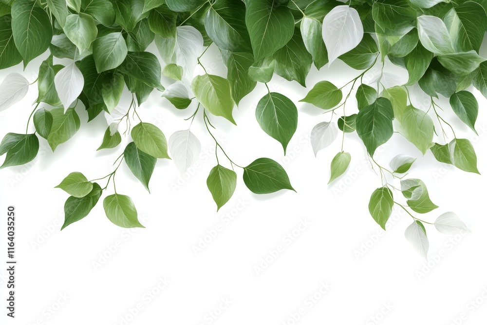 Poster a flat design of a single ivy vine trailing downward, perfect for minimalist artwork or home dã©cor