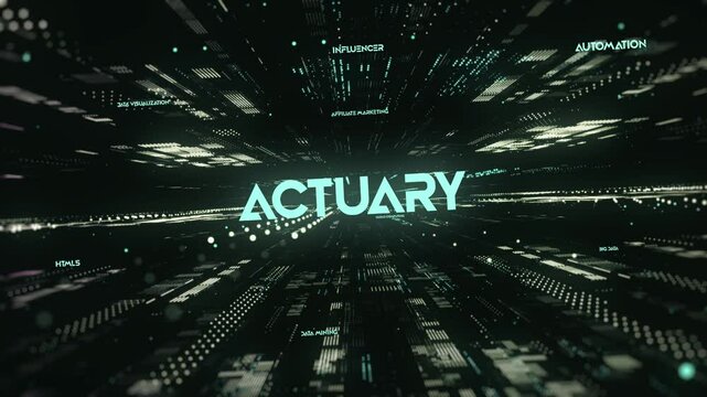 Digital Data Technology Word ACTUARY