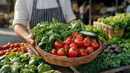 Fototapeta premium Harvest Basket Full of Vegetables