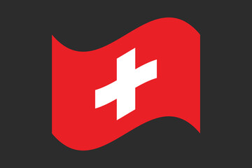 Fototapeta premium Switzerland flag, The flag of Switzerland, Flag of Switzerland national country symbol illustration Vector, Rectangle Switzerland flag illustration, Flat vector illustration 