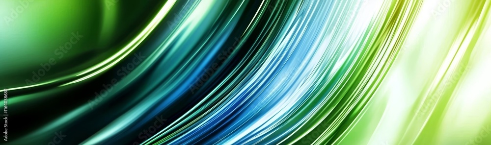 Poster an abstract background featuring a soft gradient from greenish tones to blue, reminiscent of an auro