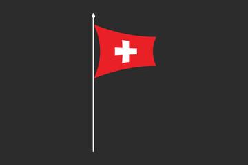 Switzerland flag, The flag of Switzerland, Flag of Switzerland national country symbol illustration Vector, Rectangle Switzerland flag illustration, Flat vector illustration
