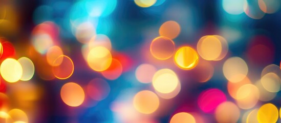 Obraz premium Vibrant abstract bokeh background featuring blurred lights in a modern shopping mall atmosphere for creative design projects