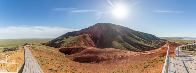 Bolshoe Bogdo mountain (or Big Bogdo mountain). Baskunchak Nature Reserve, Astrakhan region, Russia