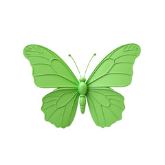 Detailed 3D Illustration of a Delicate Green Butterfly with Edited Wings