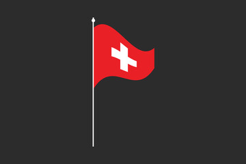 Switzerland flag, The flag of Switzerland, Flag of Switzerland national country symbol illustration Vector, Rectangle Switzerland flag illustration, Flat vector illustration
