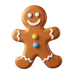 Obraz premium Detailed 3D Illustration of a Gingerbread Man Cookie Design