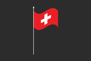 Switzerland flag, The flag of Switzerland, Flag of Switzerland national country symbol illustration Vector, Rectangle Switzerland flag illustration, Flat vector illustration

