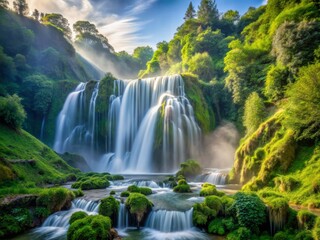 Stunning Long Exposure of Cascata delle Marmore Waterfall, Italy