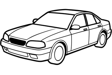 Minimal Car Outline Vector Illustration - SVG Design for Graphic Projects