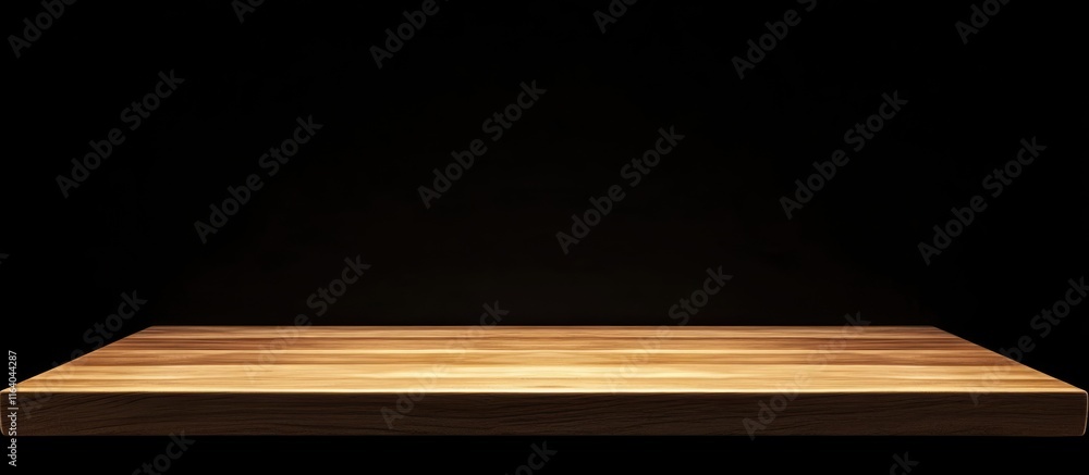 Aufkleber wooden tabletop in an empty space with a blurred background ideal for product display and marketing 