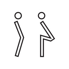 Lavatory and restroom sign for man and women isolated icon graphic vector	