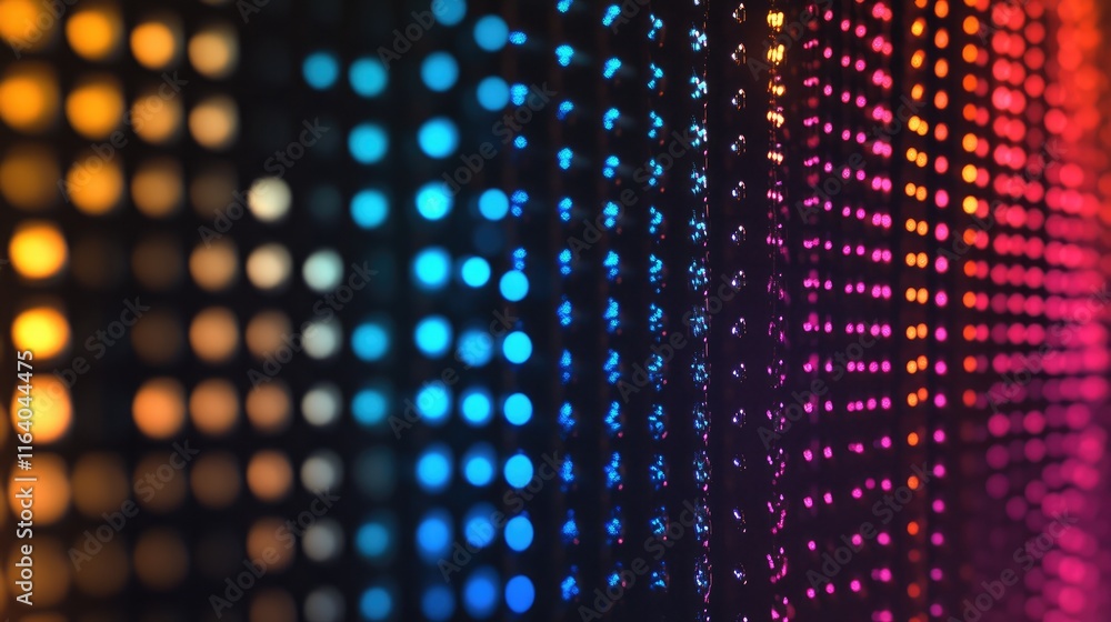 Poster colorful abstract blurred bokeh lights background with vibrant color gradients and defocused pattern