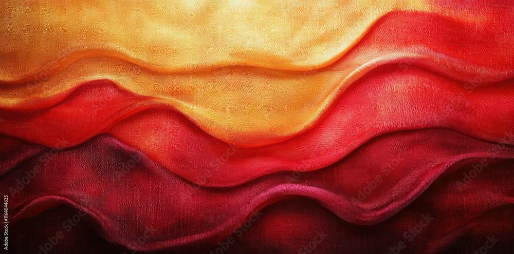 Poster Abstract waves of vibrant colors in warm hues create a dynamic, flowing texture.
