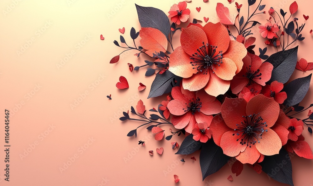 Poster template for valentine's day with space for text insertion