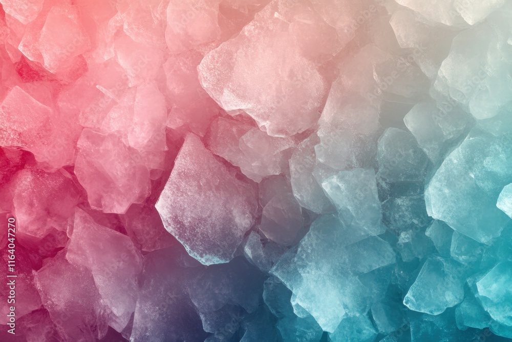 Poster Abstract image of ice crystals in gradient colors, creating a textured background.