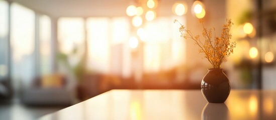 Vibrant bokeh interior design background showcasing apartment renovation for creative presentations and projects in soft natural lighting