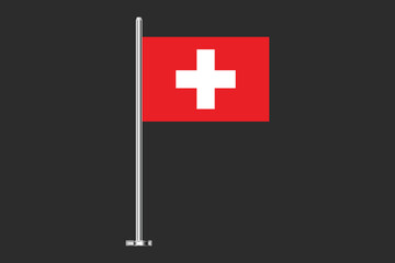 Obraz premium Switzerland flag, The flag of Switzerland, Flag of Switzerland national country symbol illustration Vector, Rectangle Switzerland flag illustration, Flat vector illustration 