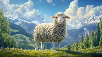 Fototapeta premium sheep on a meadow