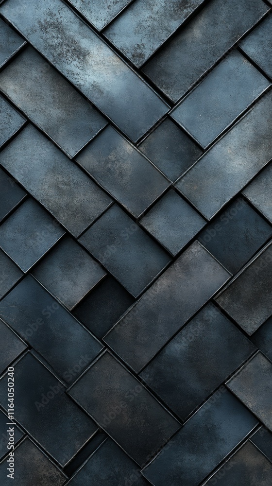 Poster A textured pattern of interwoven dark tiles, creating a striking visual surface.