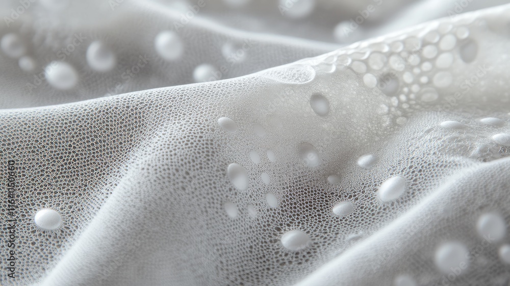Poster light grey double mix fabric close up with bubbles and snowflake patterns symbolizing harmony balanc