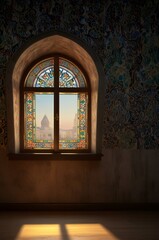 Fototapeta premium stained glass window in church