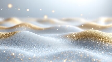 Glittering Silver and Gold Waves Abstract Background