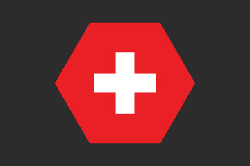 Obraz premium Switzerland flag sign, Switzerland flag vector graphic, Switzerland country flag is a symbol of freedom, National Switzerland flag, vector illustration 