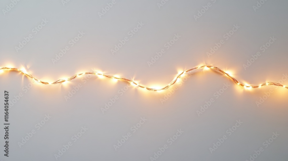 Poster softly glowing spiral string lights arranged on a white background creating a warm and inviting atmo
