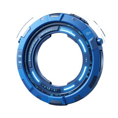 Fototapeta premium Futuristic Blue Circular Design with Concentric Circles