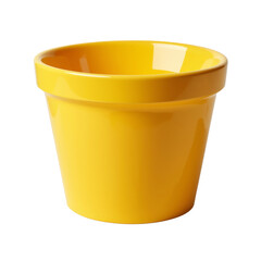 Glossy Yellow Pot with Smooth Surface and Classic Rounded Shape