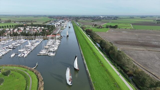 Aerial from the competition 'Strontrace' in Workum Friesland the Netherlands