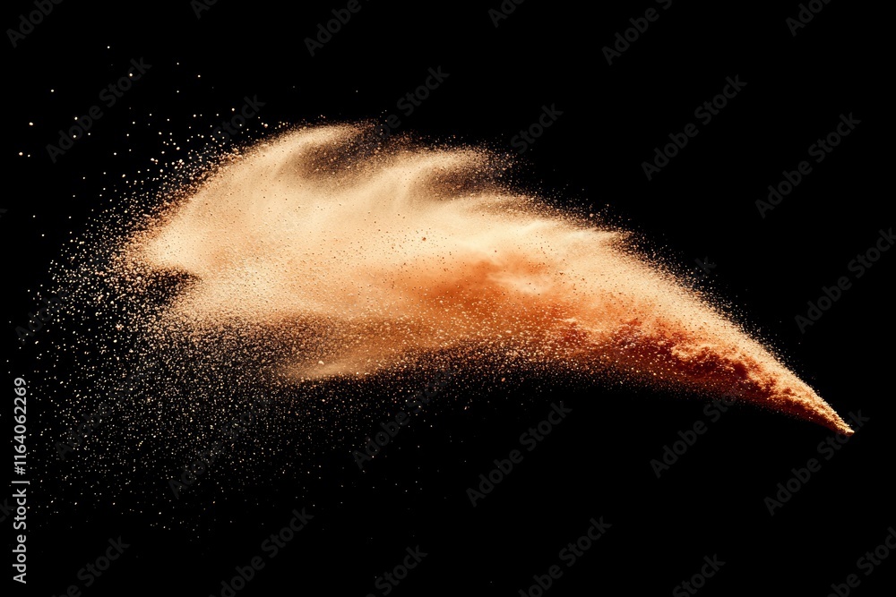 Aufkleber abstract depiction of colored dust exploding on a black background; an abstract image of splattered 