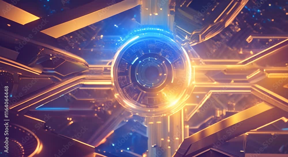 Poster abstract video background with digital shapes futuristic elements and patterns concept of future tec
