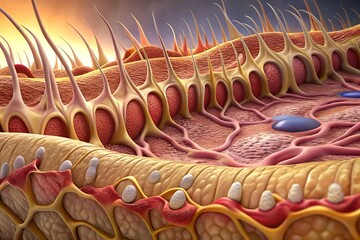 Obraz premium human skin tissue the subcutaneous layer