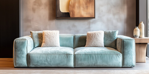 Interior design of modern farmhouse living room. 